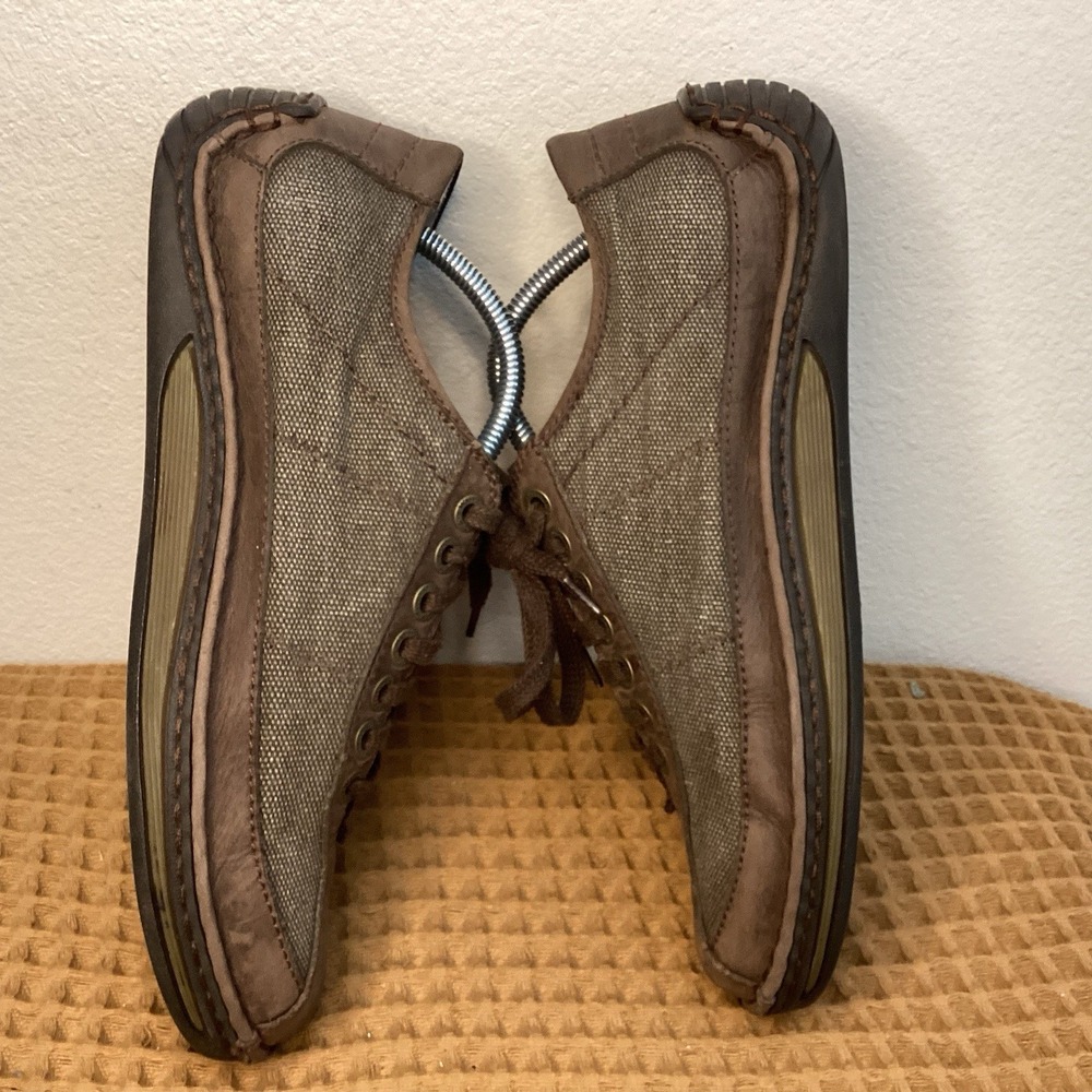 DR. MARTENS Kelsey Mens Sz 10 Brown Leather Canvas Lace Up SHOES - Picture 6 of 8